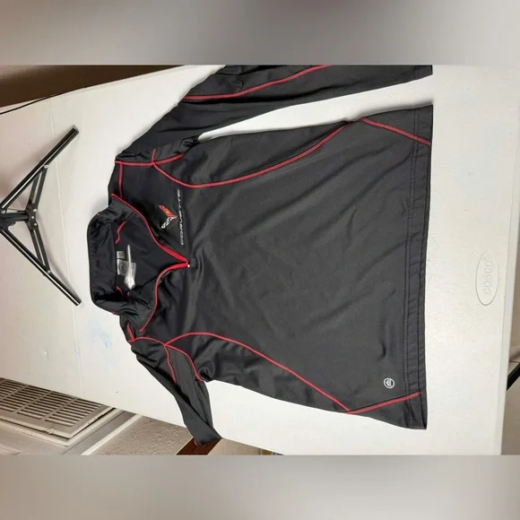 MEN'S C8 CORVETTE STRETCH HALF ZIP PULLOVER Sz M - Picture 7 of 10